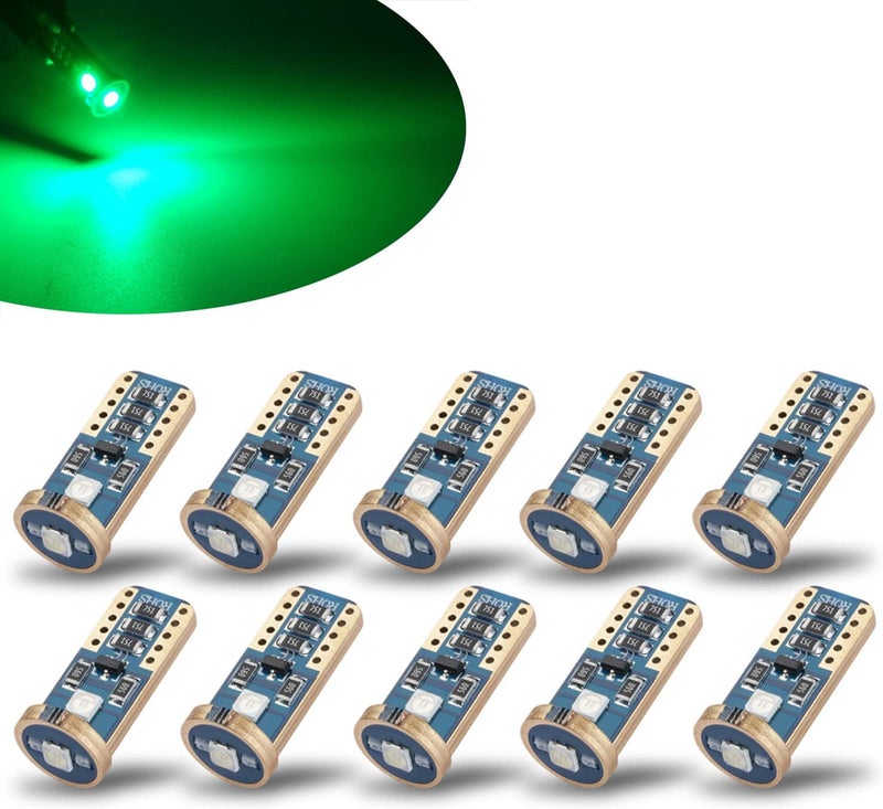 iBrightstar Extremely Bright Wedge T10 168 194 LED Bulbs for Car Interior Dome Map Door Courtesy License Plate Lights, Green - Image 1